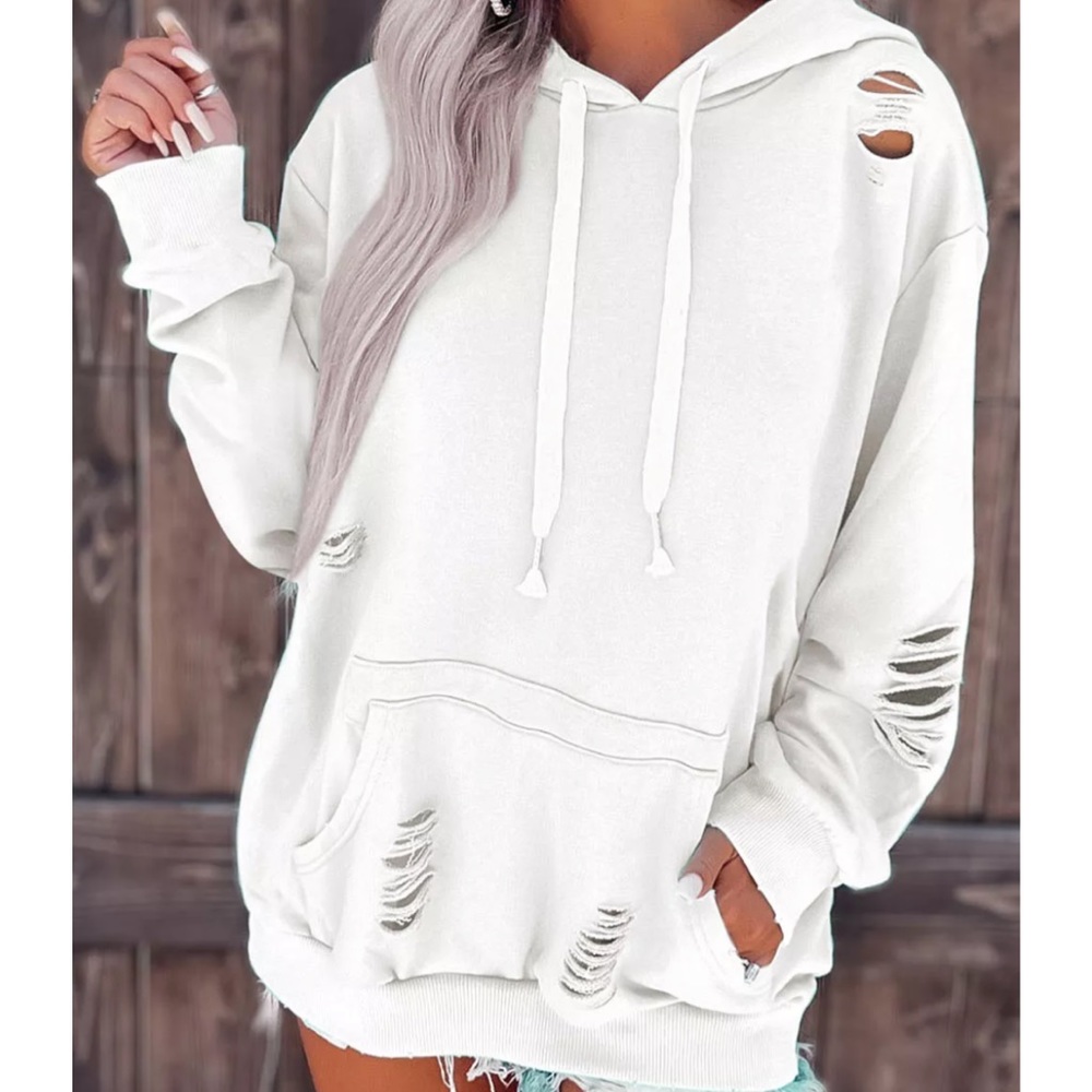 Ripped lightweight hoodie